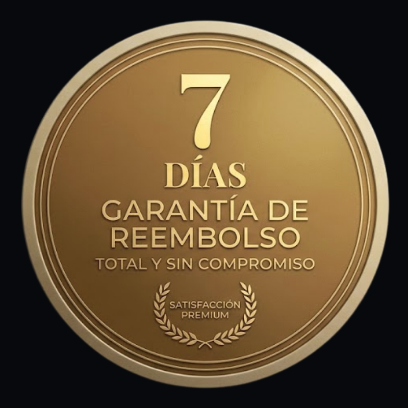 Sello de garantía de 7 días — reembolso total y sin compromiso.